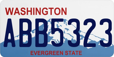 WA license plate ABB5323