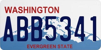 WA license plate ABB5341