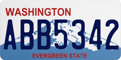 WA license plate ABB5342