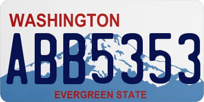 WA license plate ABB5353