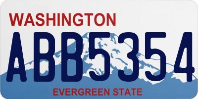 WA license plate ABB5354