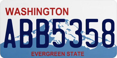 WA license plate ABB5358