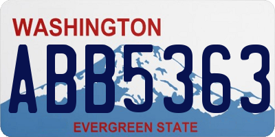 WA license plate ABB5363
