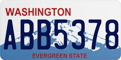 WA license plate ABB5378