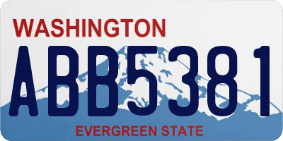 WA license plate ABB5381