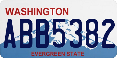 WA license plate ABB5382