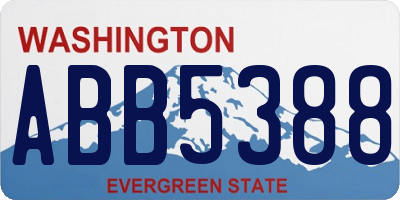 WA license plate ABB5388