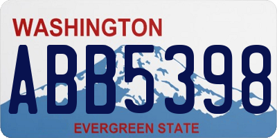 WA license plate ABB5398