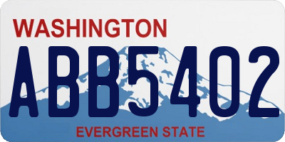 WA license plate ABB5402