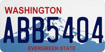 WA license plate ABB5404