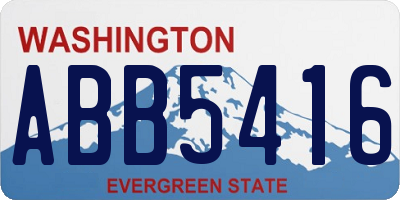 WA license plate ABB5416