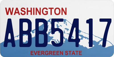 WA license plate ABB5417