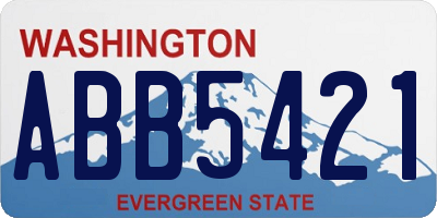 WA license plate ABB5421