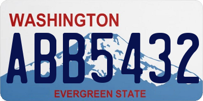 WA license plate ABB5432