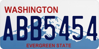 WA license plate ABB5454
