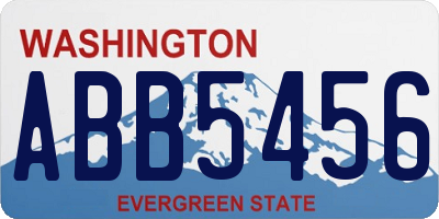 WA license plate ABB5456