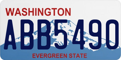 WA license plate ABB5490