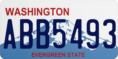 WA license plate ABB5493