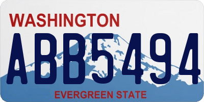 WA license plate ABB5494