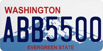 WA license plate ABB5500
