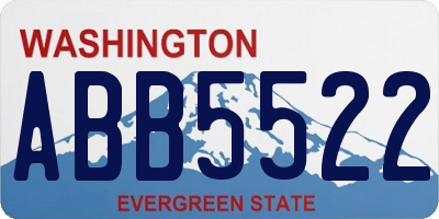 WA license plate ABB5522