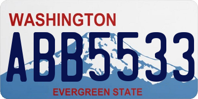 WA license plate ABB5533