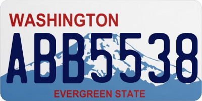 WA license plate ABB5538