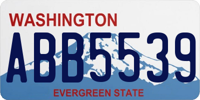 WA license plate ABB5539