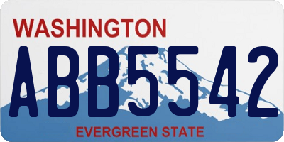 WA license plate ABB5542