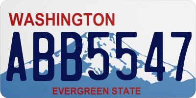 WA license plate ABB5547