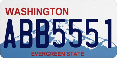 WA license plate ABB5551