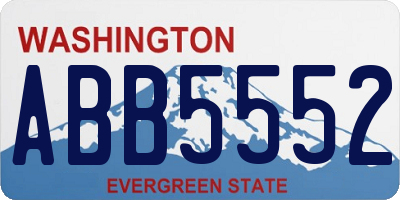 WA license plate ABB5552