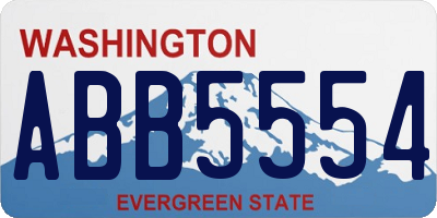 WA license plate ABB5554