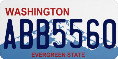 WA license plate ABB5560