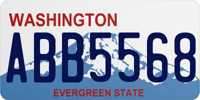 WA license plate ABB5568