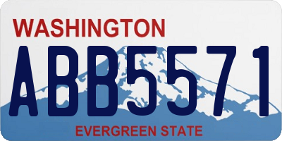 WA license plate ABB5571