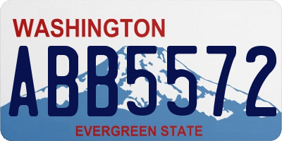 WA license plate ABB5572