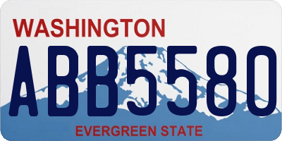 WA license plate ABB5580