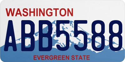 WA license plate ABB5588