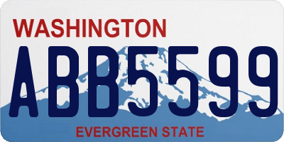 WA license plate ABB5599