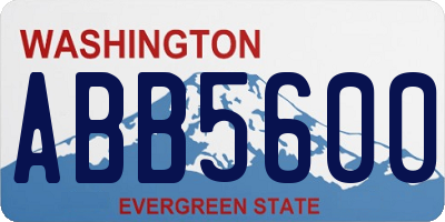 WA license plate ABB5600
