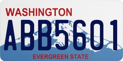 WA license plate ABB5601