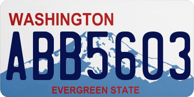 WA license plate ABB5603
