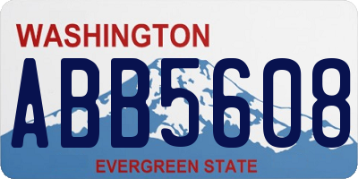 WA license plate ABB5608