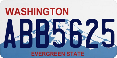 WA license plate ABB5625