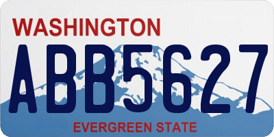 WA license plate ABB5627