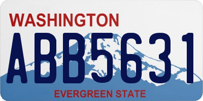 WA license plate ABB5631