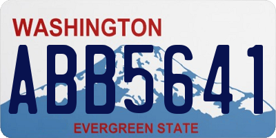 WA license plate ABB5641