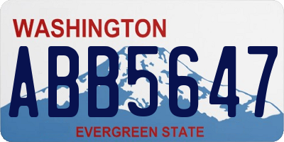 WA license plate ABB5647