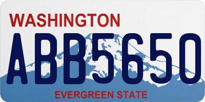 WA license plate ABB5650
